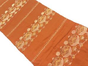 リサイクル　抽象植物・花模様織出し名古屋帯